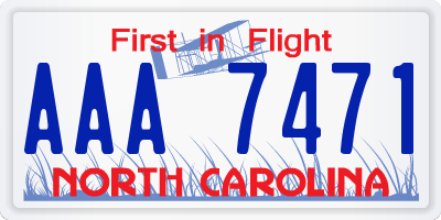 NC license plate AAA7471
