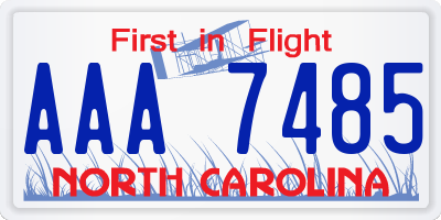 NC license plate AAA7485