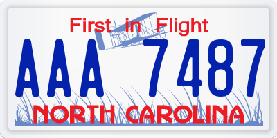 NC license plate AAA7487