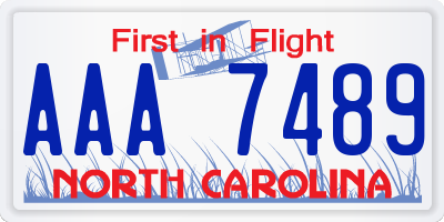 NC license plate AAA7489