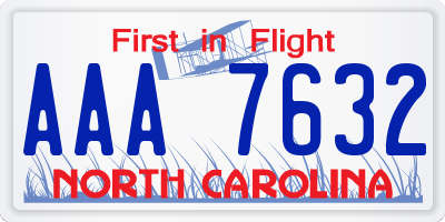 NC license plate AAA7632