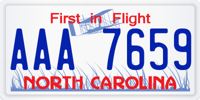 NC license plate AAA7659