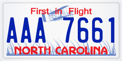 NC license plate AAA7661