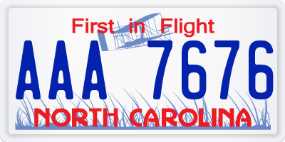 NC license plate AAA7676