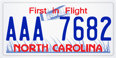 NC license plate AAA7682