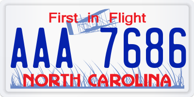 NC license plate AAA7686