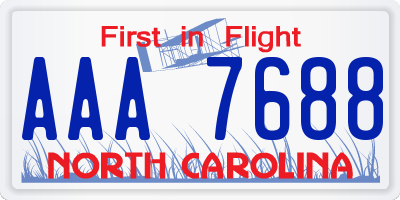 NC license plate AAA7688