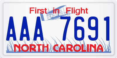 NC license plate AAA7691