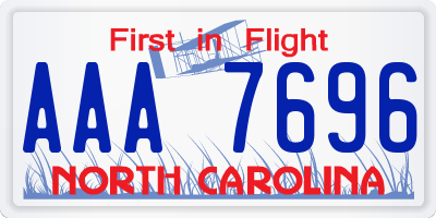 NC license plate AAA7696