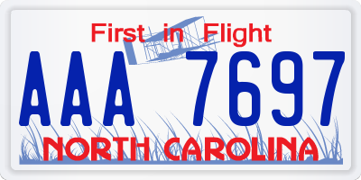 NC license plate AAA7697