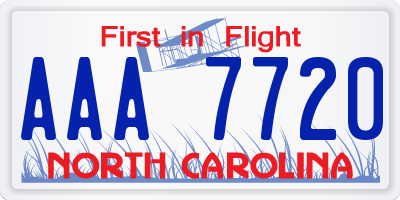 NC license plate AAA7720