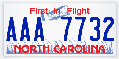 NC license plate AAA7732