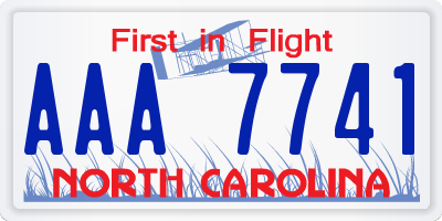 NC license plate AAA7741