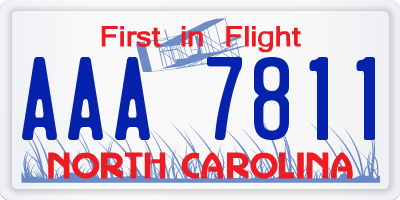 NC license plate AAA7811