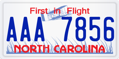 NC license plate AAA7856