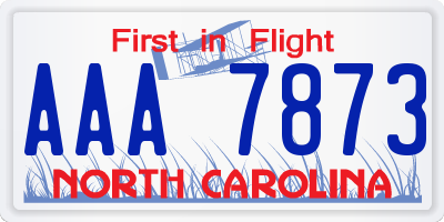 NC license plate AAA7873