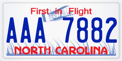 NC license plate AAA7882