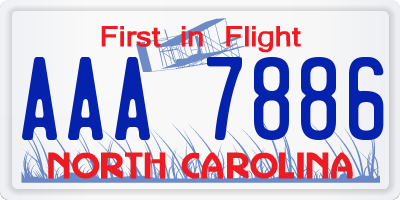 NC license plate AAA7886