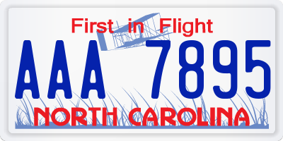 NC license plate AAA7895