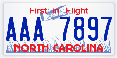 NC license plate AAA7897