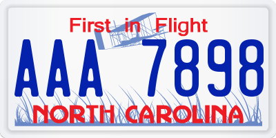 NC license plate AAA7898