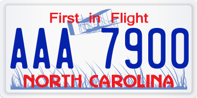 NC license plate AAA7900