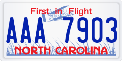 NC license plate AAA7903