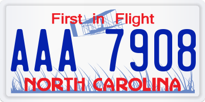 NC license plate AAA7908