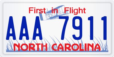 NC license plate AAA7911