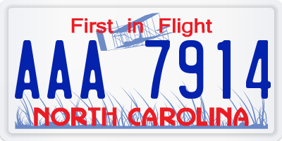 NC license plate AAA7914