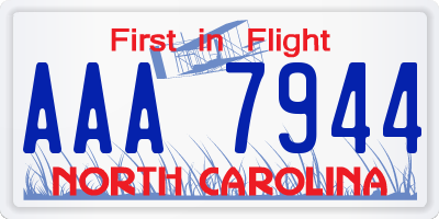 NC license plate AAA7944