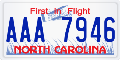 NC license plate AAA7946