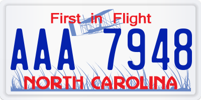 NC license plate AAA7948