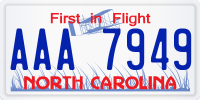 NC license plate AAA7949