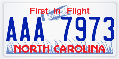 NC license plate AAA7973