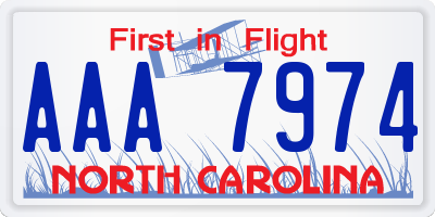 NC license plate AAA7974