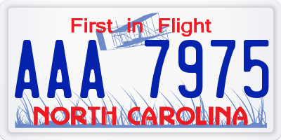 NC license plate AAA7975