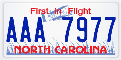 NC license plate AAA7977