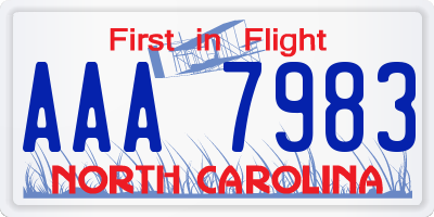 NC license plate AAA7983