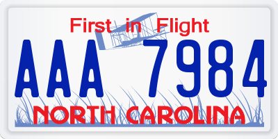 NC license plate AAA7984