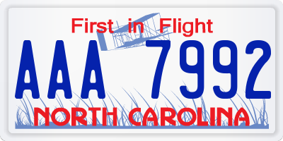 NC license plate AAA7992