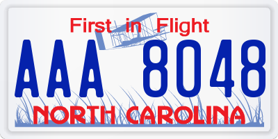 NC license plate AAA8048