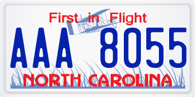 NC license plate AAA8055