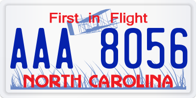 NC license plate AAA8056