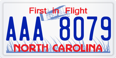 NC license plate AAA8079