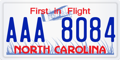 NC license plate AAA8084