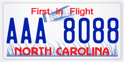 NC license plate AAA8088