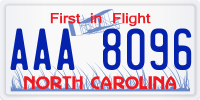 NC license plate AAA8096