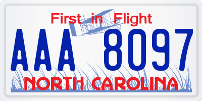 NC license plate AAA8097