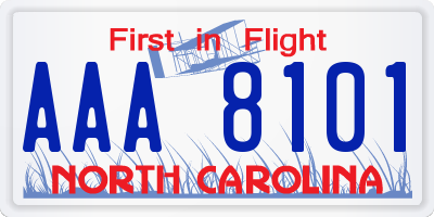 NC license plate AAA8101